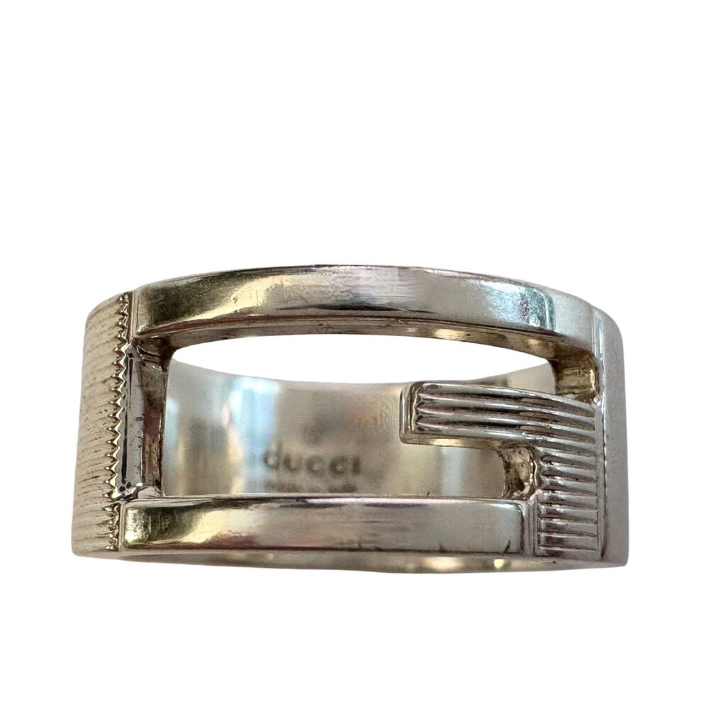 Gucci Abstract G Ring Sterling Silver - Size 4.75 - Picture 11 of 13